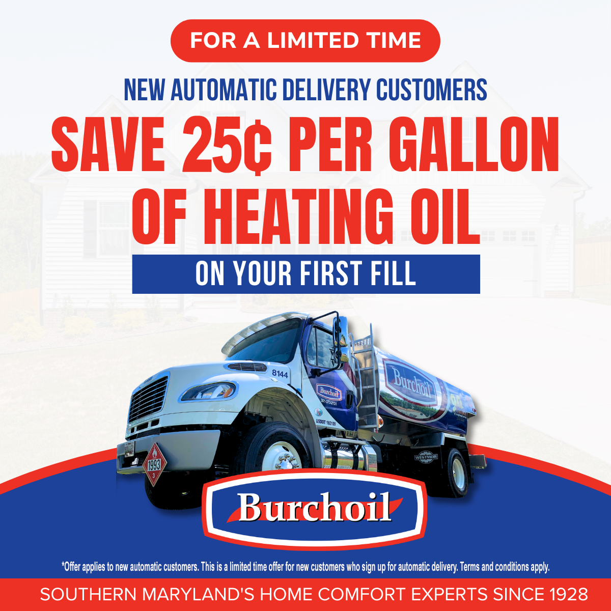 Save 25 cents per gallon on heating oil